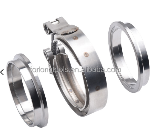 1.5-6.0 Universal 304 Stainless V Band Exhaust Clamps With Female Male Flange Kit Year Universal Universal