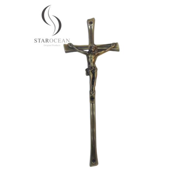 Buy Customizable Antique Brass Metal Funeral Cross 39*15cm SGS Certified ZJ-01 at wholesale prices