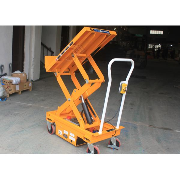 Alloy Steel Q345B 45 Degree Semi - Electric Mobile Scissor Lift Table With Tilt