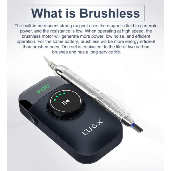 UGX 35000rpm Electric Brushless Low Noise Drill Nails Machine with AC Charge Adaptor