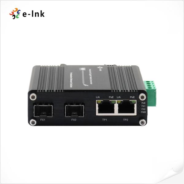 Buy Industrial Gigabit PoE Switch 2-Port 10/100/1000T 802.3at To 2-Port 100/1000Base-X SFP at wholesale prices