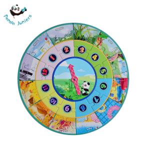 Preschool Calendar Learning Round Baby Jigsaw Puzzles Toys Sensitivity