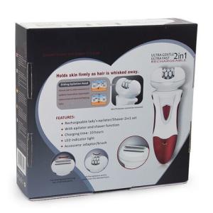 Rechargeable Epilator Shaver and Clipper 2 in 1 Set with skin protector