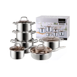 Multifunction 12 Piece Stainless Steel Cookingware Pot Set Cooking Pot Set