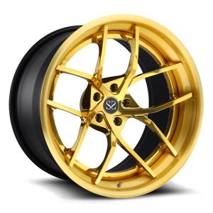 Quality Staggered 19x10 19x12 Polish Forged Rims For Ford Mustang / Yellow Alloy Rims 19&quot; for sale