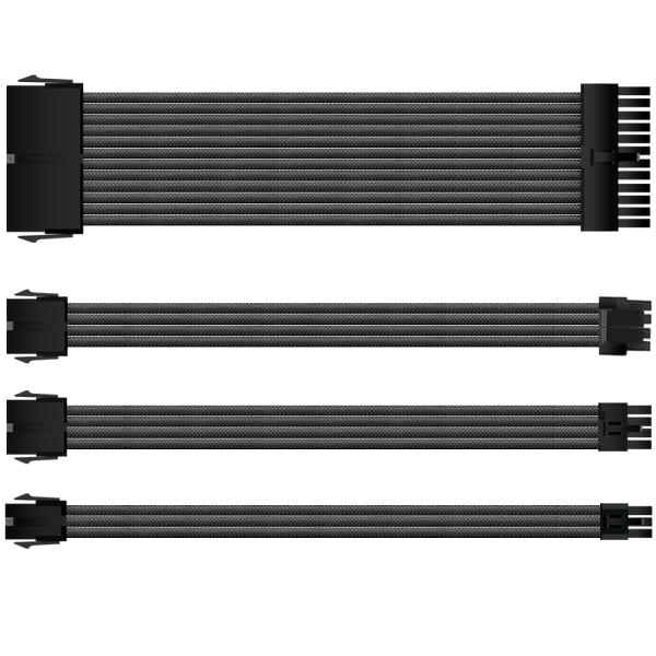 18 AWG 30CM 90 degree 360 degree sleeved braided nylon electric custom male to female extension cord ash Support customization