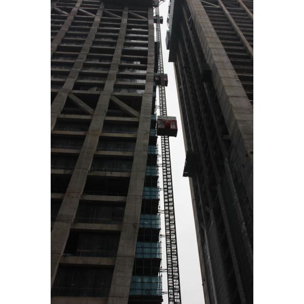 Single Cage 110kw Temporary Construction Elevators 96m/Min Construction Man Lift