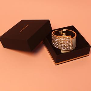 Personalized Luxury Bracelet Earring Jewelry Packaging Box With Best Leather