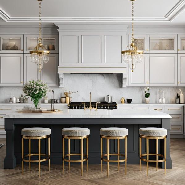 Customized Antique Solid Wood Kitchen Cabinets With Lacquer Finish