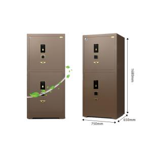 Biometric Fingerprint Lock Jewelry Safe Box Watch Winder Double Compartment