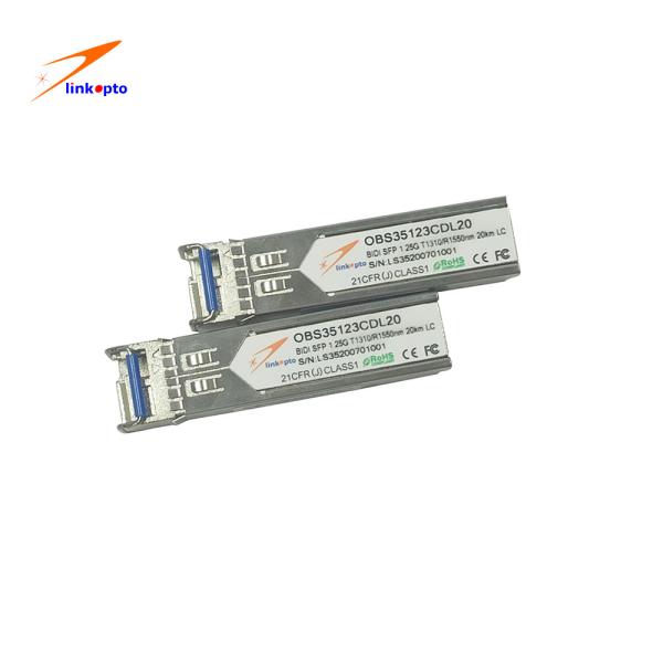 Buy 1.25G T1310/R1550 20KM BIDI SFP Modules with DDM at wholesale prices