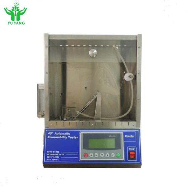Buy ASTM D1230 45 Degree Flammability Tester , YYF043 Flammability Testing Equipment at wholesale prices