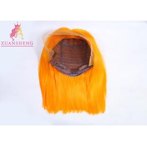 Fashionable Custom Human Hair Wigs Orange Wig , Raw Virgin Brazilian Hair