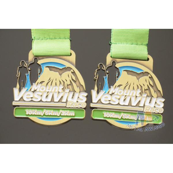 Buy Round Shape Bespoke Marathon Medal / Custom Soft Enamel Running Medals at wholesale prices