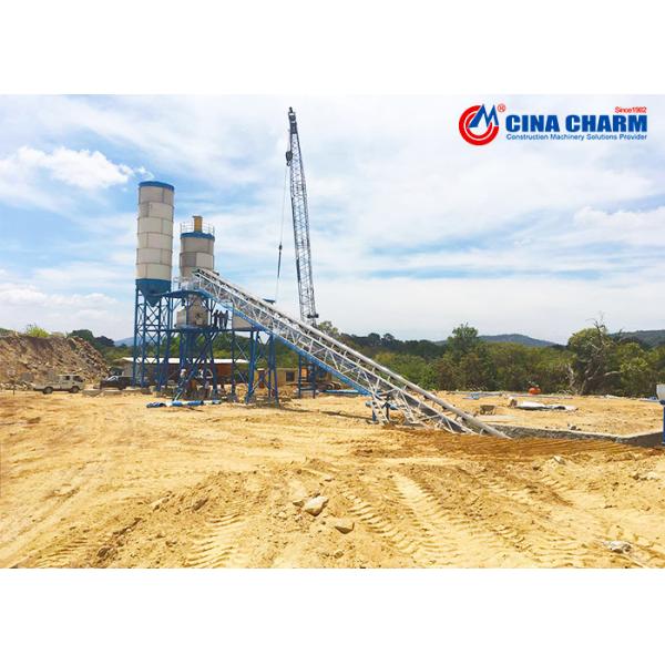 HZS90 90M3/H Ready Mixed Concrete Batching Plant Belt Conveyor