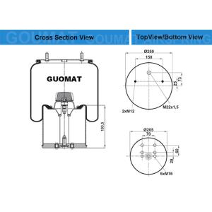 TS16949 Truck Air Springs Blacktech RML7062 Cross CONTITECH 951 MB**CA / 951MB /