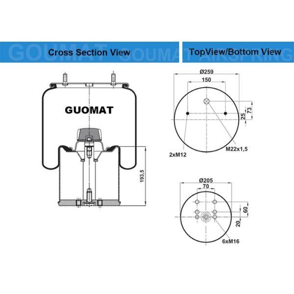 TS16949 Truck Air Springs Blacktech RML7062 Cross CONTITECH 951 MB**CA / 951MB /