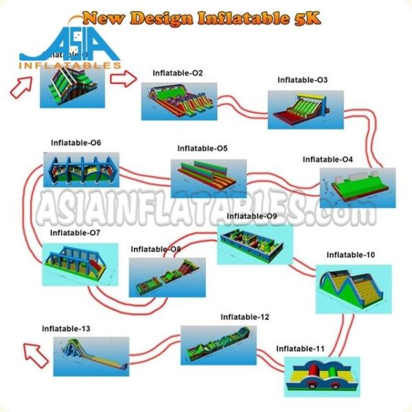 Buy High Security Inflatable Challenge Obstacle Course With Logo CE ROHS at wholesale prices