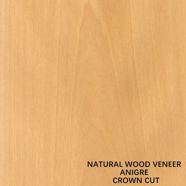 Decoration Natural Anigre Wood Veneer Flat Cut Crown Grain 0.18-0.55 mm Thickness