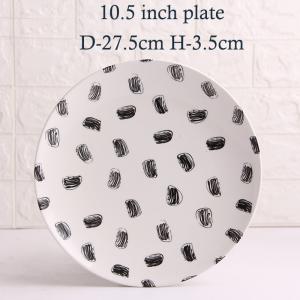 Nordic Handmade Vintage Ceramic Plate Set Black Speckled Pattern Sustainable