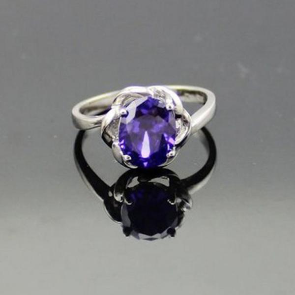 18k Rose Gold Plated Sterling Silver Engagement Ring with Pink Cubic Zirconia(F66)