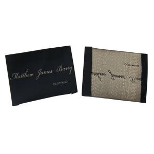 Black 30D yarn printed clothing labels , durable woven clothes labels