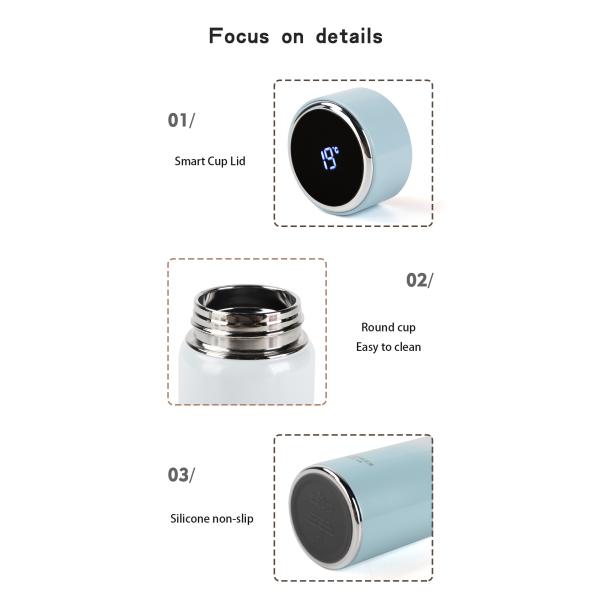 High Quality Stainless Steel Compact Convenient and Long Term Heat Preservation Intelligent Temperature Display Cup