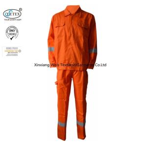 China Orange Cotton Fire Resistant Suit Boiler Arc Flash Protective 220gsm on sale