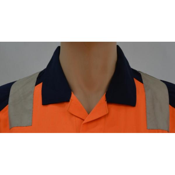 Orange Navy Reflective Safety Wear , Industrial Safety Clothing Australian Size / Design