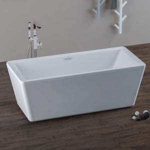 Durable Acrylic Square Freestanding Bathtub 3D Model Larger Space