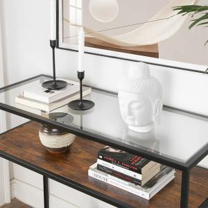 Glass Top Console Table, Industrial Sofa Table, Functional Console Table,