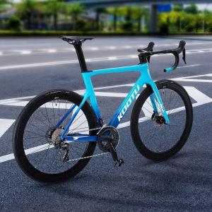 China Double Disc Brake KOOTU Road Bike , T800 Carbon Black And Blue Road Bike on sale