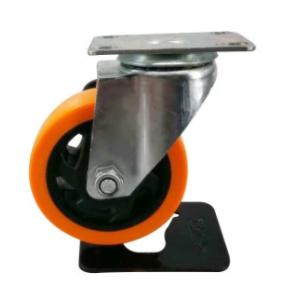 China 4 Inch Swivel Wheels Polyurethane Wheels Plastic Caster Zinc Coated on sale