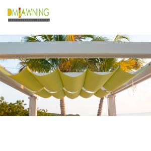 Manually Retractable Sun Shade Sail Slide Wire Canopy Pergola Kit 85% Uv