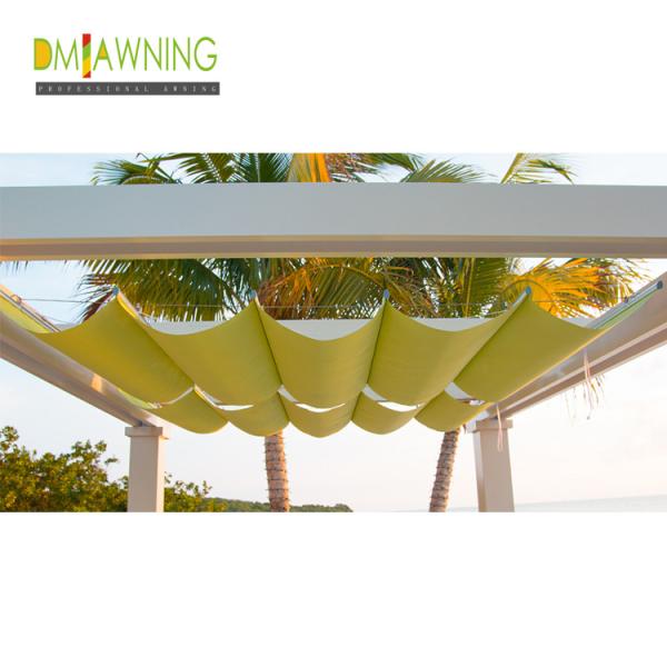 Manually Retractable Sun Shade Sail Slide Wire Canopy Pergola Kit 85% Uv