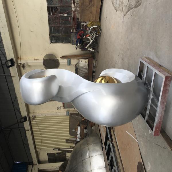 Stone Metal Art Sculptures 304 Gray Iron Stainless Steel Decorative Garden Sculptures