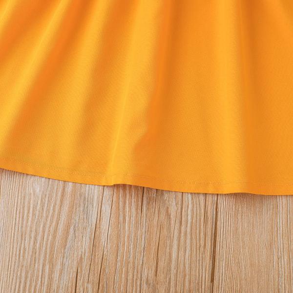 Girls Short Sleeve Dress Solid Color Children's Dress Clothing
