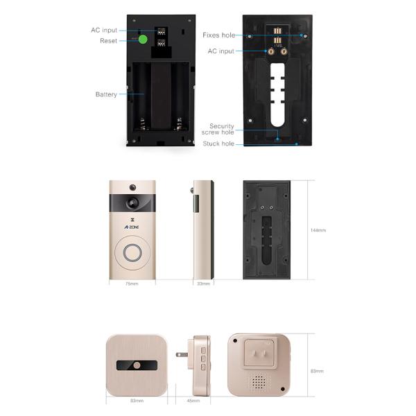 720P PIR Function Wireless Video Intercom Doorbell For Apartments