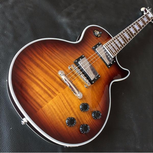 2017 line up custom 1959 R9 Tiger Flame LP Electric guitar,Chrome hardware,Chibson solid mahogany LP guitar