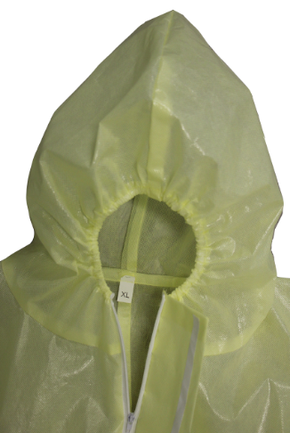 PP+PE 50GSM Breathable Waterproof Anti-static Disposable Medical Clothing Polyester Thread Rib-knitted Cuffs&Ankles