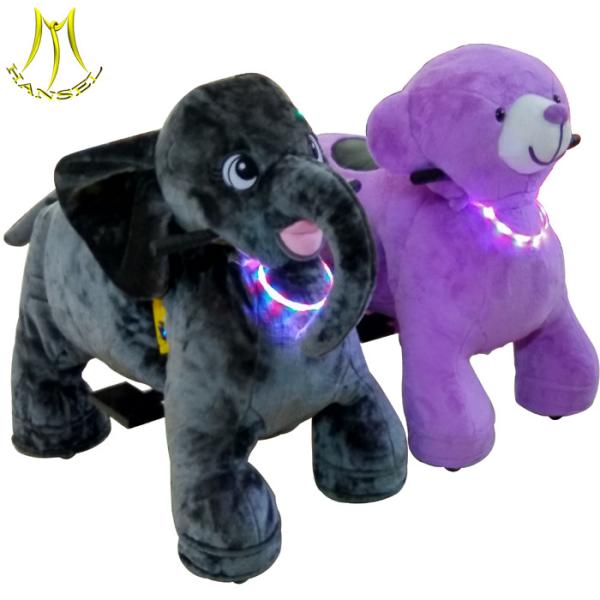 Hansel coin operated ride on furry animal for mall and plush animal horse ride