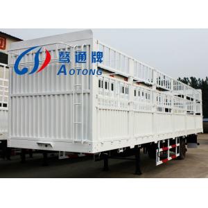 Tri Axles Livestock Fence Cargo Semi Trailer Truck with 28 Ton Two Speed Landing