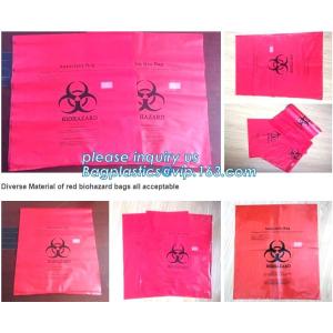 Quality Red bag, yellow medical biohazard waste bag, hospital biohazard medical waste, autoclavable infectious waste poly bag for sale