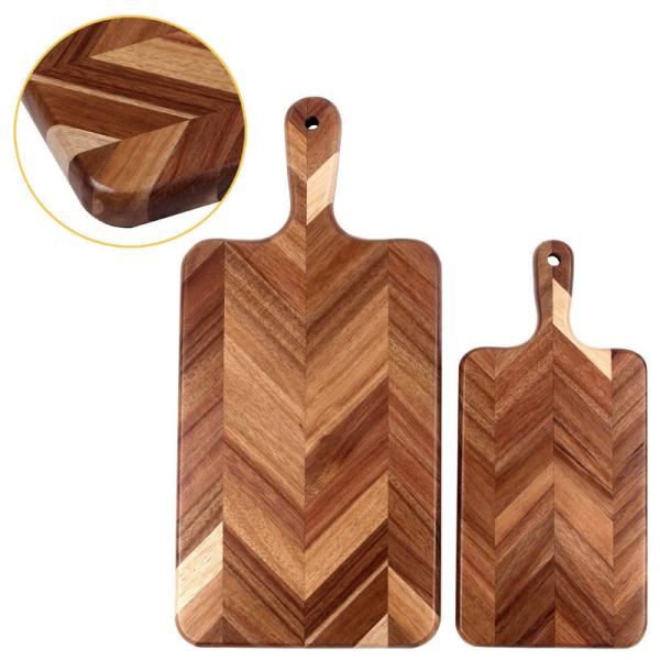 Buy Acacia wood Meat Bread Rectangle cutting board with handle at wholesale prices