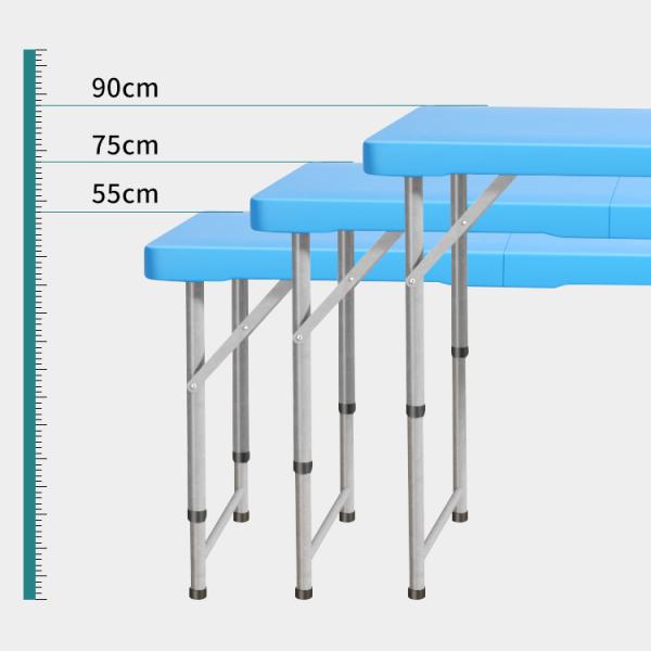 Portable HDPE Plastic Metal Adjustable Folding Table for Hotel Restaurant and Banquet
