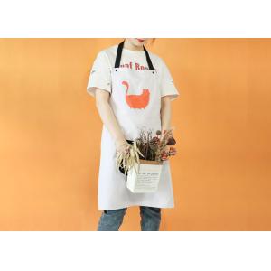 China White Canvas Girls 60 X 80cm Kitchen Cooking Apron on sale