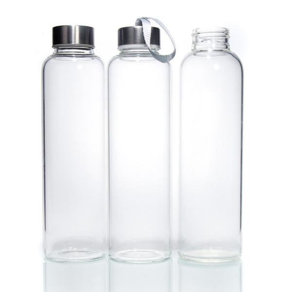 Buy 24oz 16oz Drinking Bottle Glass Water Bottle With Bamboo Lid at wholesale prices