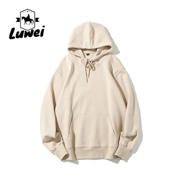 Embroidered Blank Felpa 80% Cotton 280g Sweatshirts Fitted Heavy Men Pullover Jumper Hoodies Cotton