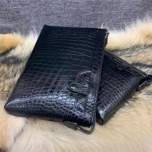 Authentic Crocodile Belly Skin Businessmen Wristlets Bag Clutch Genuine Real