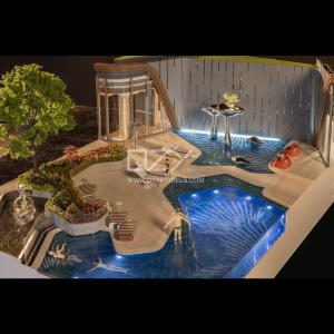 1/30 Scale Realistic Handmade Architectural Landscape Model with 4000K Warm